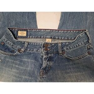 Vtg abercrombie & fitch women's bootcut distressed‎ low rise button Fly Jean's